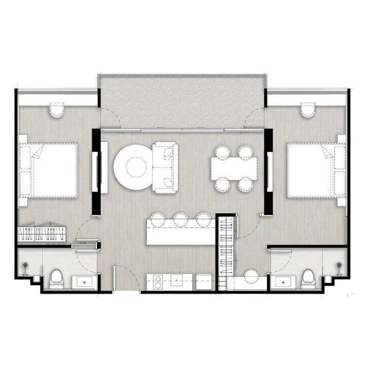 2 bedroom 83 sqm floor plan